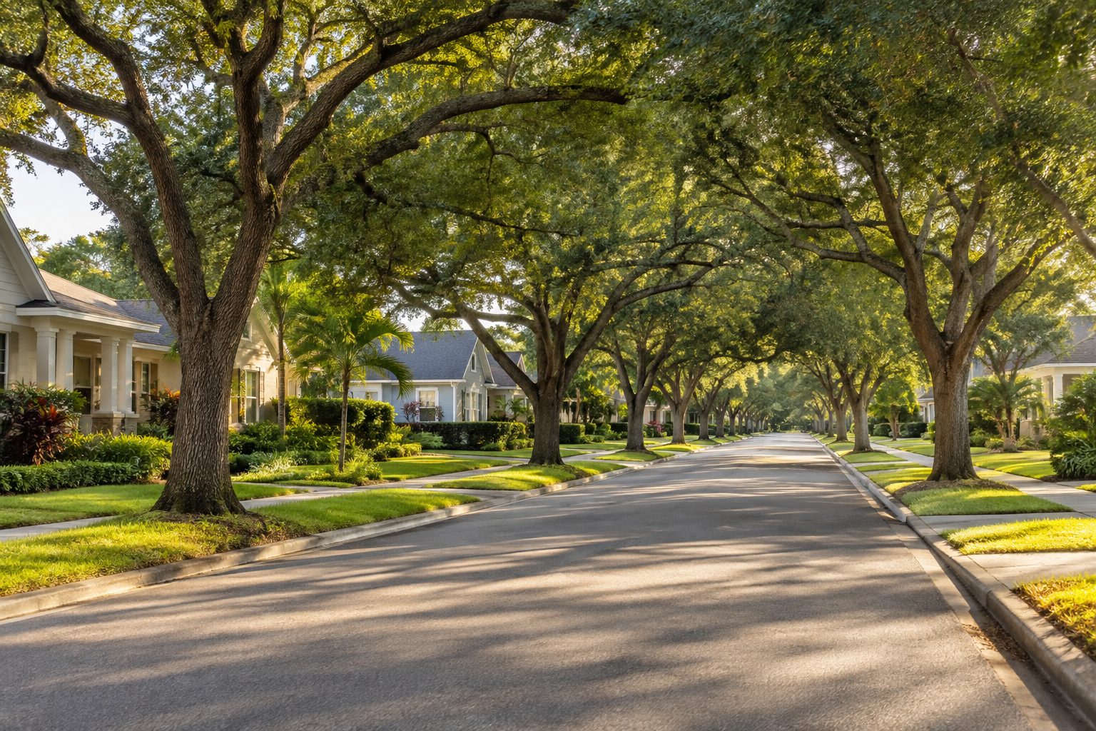 A tree lined Orlando Florida street, illustrative